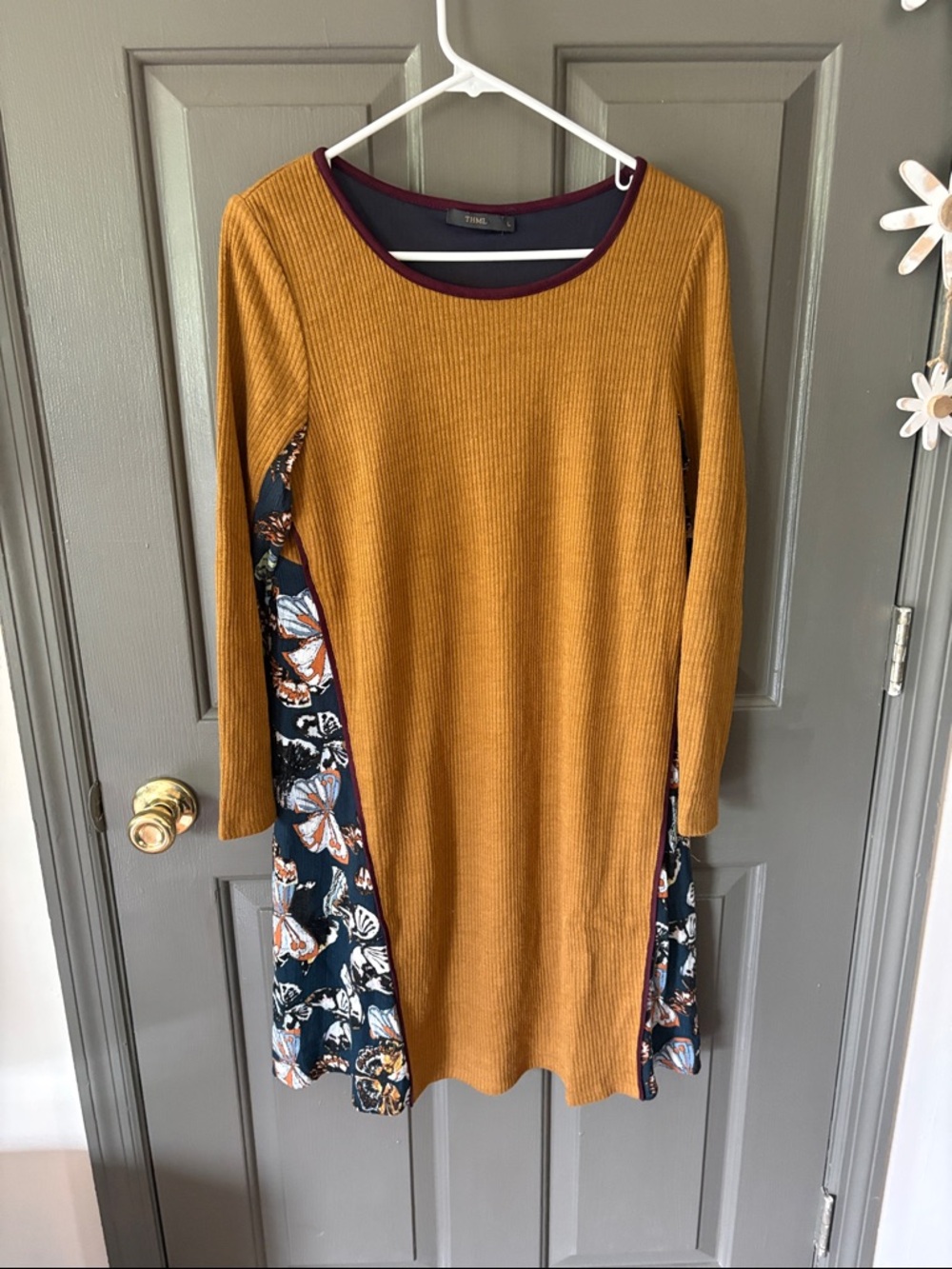 THML Ribbed Butterfly Sweater Dress